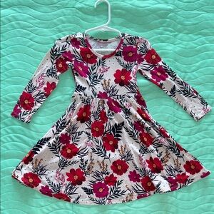Posh Peanut Pink Floral Kids Dress